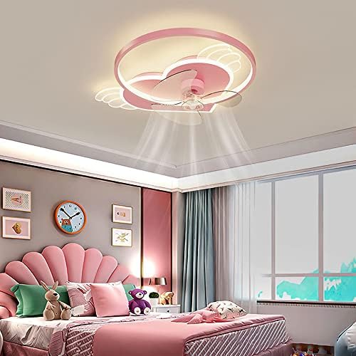 Wlbhwl 21.6'Pink stropni ventilator sa lampicama-niski profil ventilatore bez bešalica 3TIMM, LED stropni ventilator
