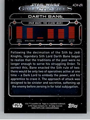 2018 TOPPS Star Wars Galaktičke datoteke Plava ACW-29 Darth Bane Službena ne-sportska trgovačka kartica u