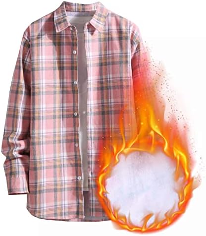 Muška zima zgušnjava košulju za toplu plaid Ležerne tipke s dugim rukavima dolje udobna jakna