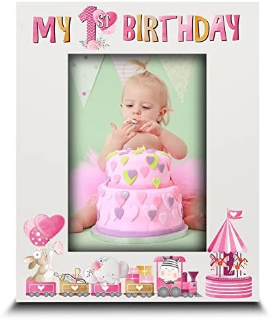 Bella Busta-My 1. rođendan-Baby Boy, Djevojka za bebe Prvi rođendan-UV Print Wood Frame Frame