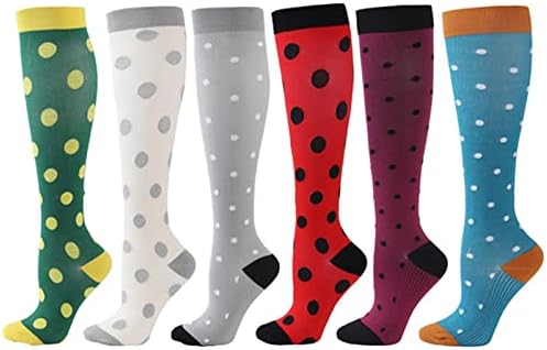 Cheeroyal 6-pari Kompresionirajte čarape Cirkulacija čarapa 20-30mmhg Čarape za muškarce Žene Oporavak trčanje putovanja