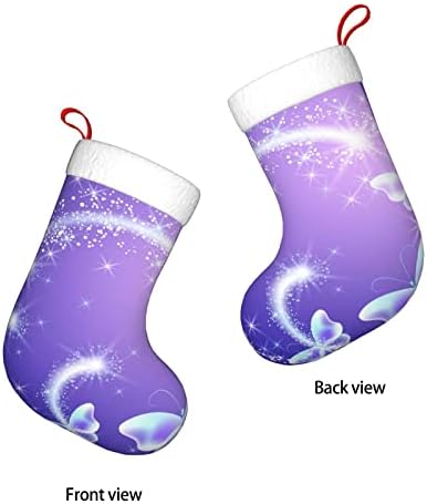Austenstern Božićne čarape Leptir Firework Sparkle zvijezde Dvostrano kamin Viseće čarape