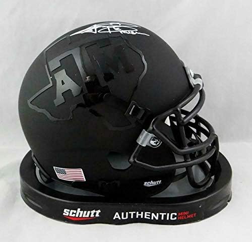 Johnny Manziel Heisman potpisao& M Aggies BlK Schutt Mini Helmet-JSA W Auth *W-autogramom College