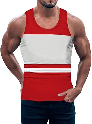 XXBR ljetni vrhovi rezervoara za muške blok boje Patchwork Sports Slim Fit majica bez rukava Atletska vježbanje