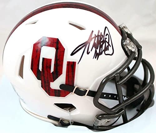 Adrian Peterson autographed Oklahoma Sooners BTW Speed Mini Helmet-BeckettW Holo - autographed College