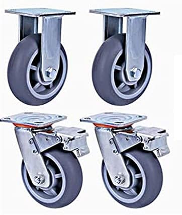 ZCX okretni kotači 4 kom 6 inčni tihi kotači sa kočnim gumenim remenicama kolica s ravnom platlom Univerzalni kotači na kotačima kotača na kotačima kotača na clen
