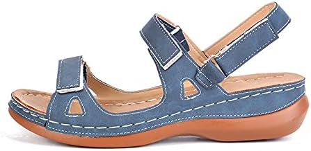 Ženske Casual Wedge sandale Hook & Loop ljetne cipele s podrškom za luk jednostavne papuče Vintage sandale za hodanje