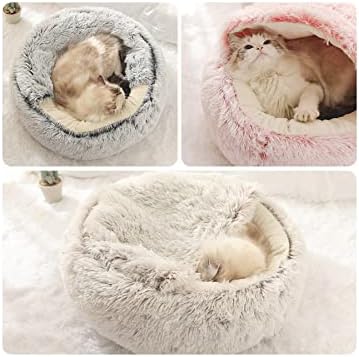Zimski 2 u 1 okrugli krevet za mačke u stilu 1-krofna za pseće krevete - Mat jastuk za kuću za kućne ljubimce