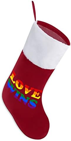 Ljubav pobjeđuje Božić viseći čarape za čarape za Xmas stablo kamin za odmor za odmor