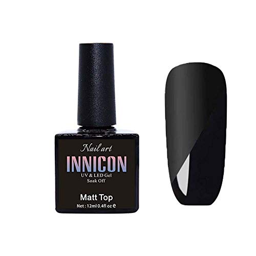 INNICON mat završni sloj 12ml, UV LED upijajte Polupermanente ekološki prihvatljivi Gel lak za nokte zimska boja Salon za nokte Nail Art Crafts poklon za Dan zahvalnosti mat Top Coat