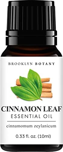 BROOKLYN BOTANY CINNAM CINAMON Leaf Esencijalno ulje - čisto i prirodno terapijsko eterično ulje - listovo ulje za cimet za aromaterapiju i difuzor - 0,33 fl oz
