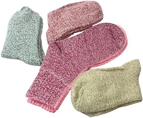 Nutjam 5 para Ženske zimske vunene čarape, pletene čarape za posade, višebojne besplatne veličine