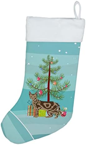 Caroline's bysures CK4720CS Sokoke Cat sretan božićni božićni čarapa, kamin Viseće čarape Božićna sezona