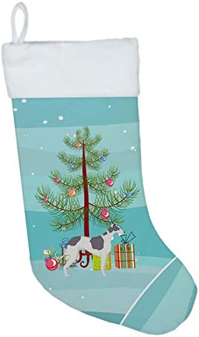 Caroline's bysures CK3543CS Greyhound Christy Treyhound Božićne čarape, Kamin Viseći čarape Božićna sezona Dekor Party Decor Obiteljski odmor,