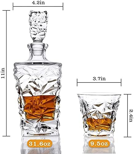 Whisky decantador set dekantera za viski sa čašama, Crystal Liquor Decanter Set sa 4 čaše u Premium