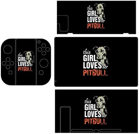 Ova djevojka voli svog Pit Bulla zaštitni film naljepnica za kožu Protector Full Wrap kompatibilan za Nintendo Switch za Switch