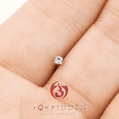 Zabranjeno tijelo nakit nos prstenovi srebra Micro nos klinovi CZ simulirani dijamant kosti Stud za žene muškarce 1.5 mm Crystal 22g
