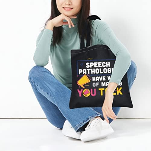 CMNIM SLP pokloni za govorni jezik Patolog torba za šminkanje Logoped Patolog logopedska Platnena