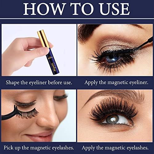 Magnetni trepavice sa kitom eyeliner, menaka magnetske trepavice i eyeliner komplet sa aplikatorom,