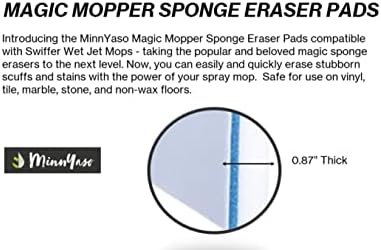 Minnyaso magic mopper spužva brisač mop pad | Kompatibilan sa vlažnim močvarima i 12 močvarskim moštima | 12-inčni čarobni spužva za brisanje mop / pakovanje