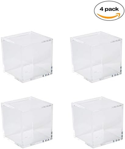 Hammont Clear akrilne kutije-4 pakovanja - 3.15x3. 15 x3.15 - male Lucite kutije za poklone, Vjenčanja,