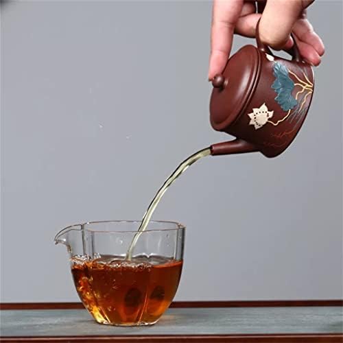 Debeli 135ml Lotus ribnjak ljubičasti pijesak filter čajnik ručno izrađen ljubičasti pijesak čaj čaja