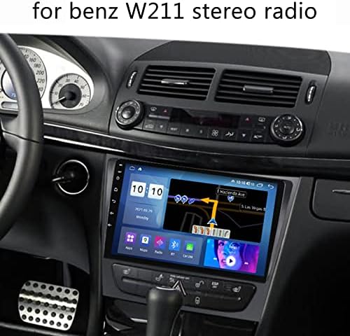 PLOKM ANDROID 12 DVOJNI DIN CAR STEREO radio za Benz W211 9-inčni HD dodirni ekran u crtici, sa bežičnim Apple Carplay i Android Auto, GPS navigacijski / Bluetooth / Wi-Fi / USB
