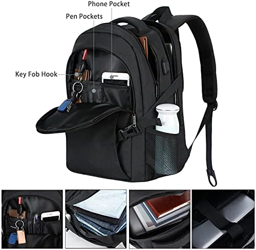 Anuerov ruksaci za muškarce, putnički ruksak s USB-om odgovara 15,6 inčnim backpak za laptop za fakultetske torbe