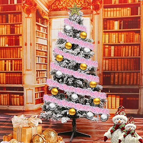 Lomimos 17 FT Uskršnji božićni vilin Garland, ružičasti ukras za blistavu božićnju za Xmas Tree Party za vjenčanje