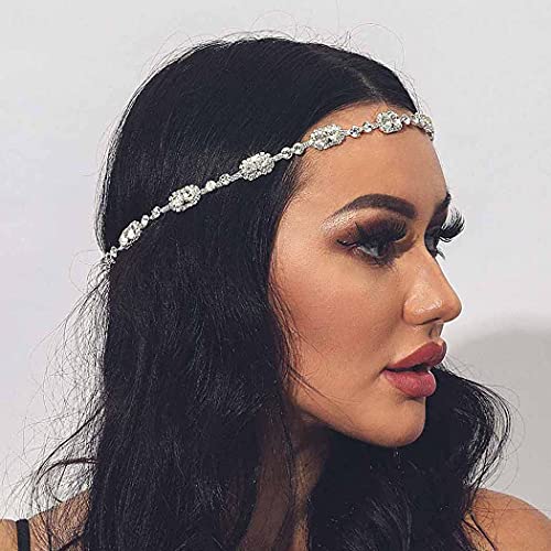 JONKY Bride vjenčanje Kristalna glava lanac nakit Rhinestone traka za glavu lanac Svadbeni Headpieces za žene i djevojke