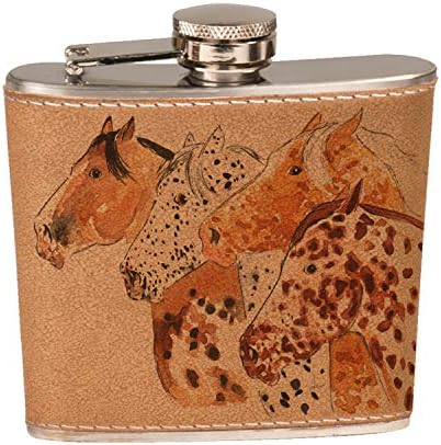 Sunshine Cases Four Appaloosas Horse Art by Denise Every Stainless Steel Liquor Pocket Hip Flask