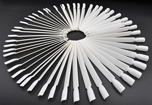 2 kompleta 100 savjeta oblik lepeze bijele plastike Nail Art Savjeti za prikaz poliranja ploče