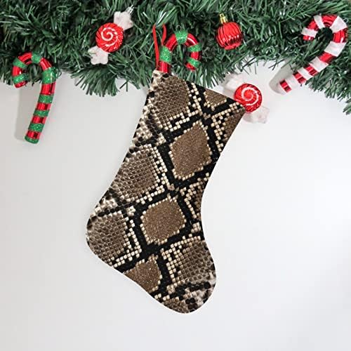 Božićne čarape tamno smeđe Snakekekin uzorak pletene čarape za porodični odmor, kamin Božićno