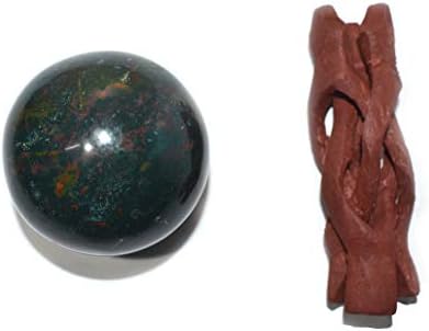 Iscjeljenja4u sfera BOODSTONE veličina 2-2,5 inča i jedna drvena kuglasto štand prirodna kristalna kugla sfera vastu reiki chakra cuseling