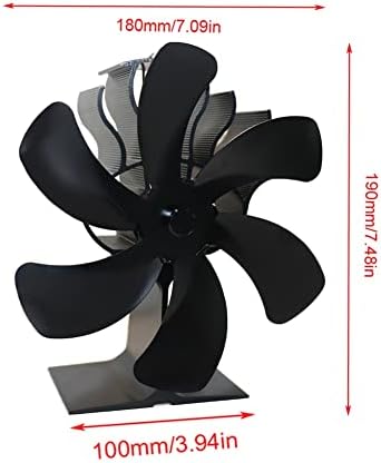XFADR SRLIWHITE Crni kamin 6 oštrice na toplotni pogon peći ventilator Log drveni gorionik tihi Kućni kamin ventilator efikasna distribucija toplote