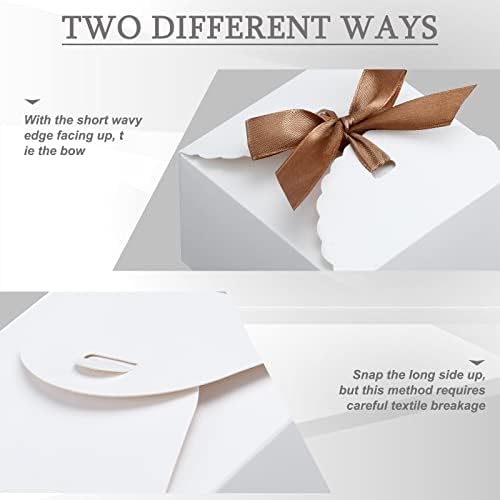 30 kom vjenčanje male poklon kutije sa lukom rasuti bijeli Kraft poslastica kutije 3.5 x 3.5 x 2.4 inčni papir