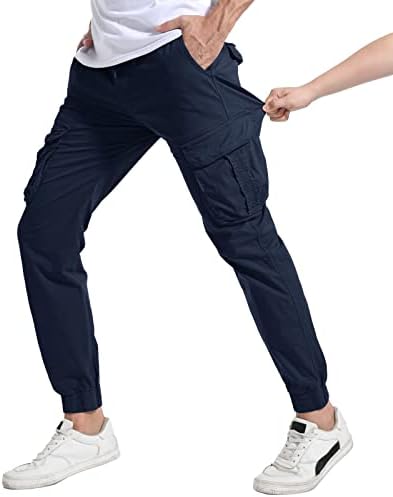 Lepoar Muške planinarske pantalone Joggers Slim Fit Stretch Lagane casual radne hlače sa džepovima za crtanje
