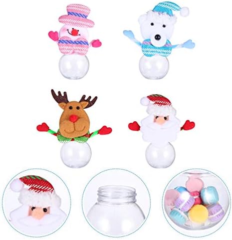 Aboofan Božić Candy Jar Clear Plastic poklon boca kanister Mini okrugli poslastica Snack Storage