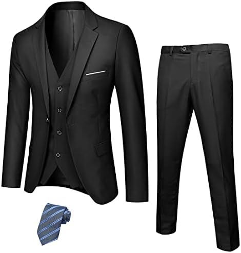 YND muški 3 komada Slim Fit TUXEDO set, jedan gumb ovratnik od jacquard jakna prsluka hlače sa kravate