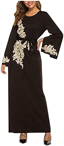 Abaya večernja haljina vezena maksi haljina fensi ženski muslimanski Kaftan Ženska haljina formalne