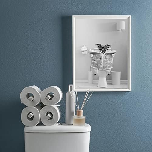 XBYGIMI Funny zidna umjetnost za kupatilo za pse-Set od 3 slatke zidne umjetnosti životinja za kupaonicu-slike kupatila za kućne ljubimce za zid, Labrador Retriver Russell Terijer Schnauzer zidni umjetnički dekor Print, crno-bijela zidna umjetnost za kupaonicu（12x16inch neuramljen）