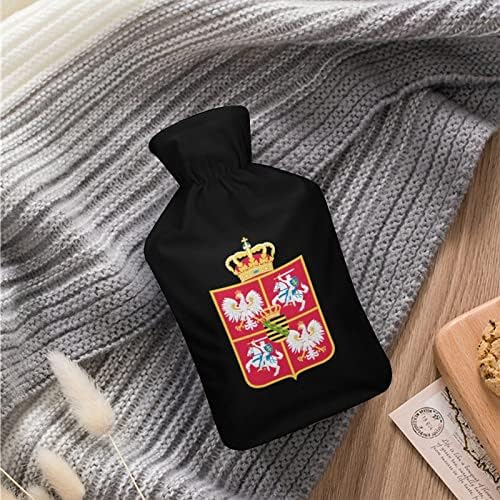 Poljska litvanska Commonwealth Botter za bocu za vodu za vodu s toplim plišnim poklopcem za bolove u krevetu grčevi od 1 litre