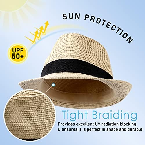 Ženski slamnati šešir kratki obod Panama Fedora plaža Sun Trilby šešir za odmor gospodo Roll Up ljetni šešir