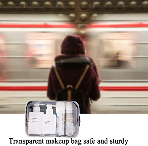 Nyganmelloz Clear putne torbe za toaletne potrepštine, višenamjenska prozirna torba za šminkanje od 4 pakovanja