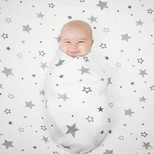 Američka kompanija za bebe 15 x 33 opremljena bassinet lim, tiskani prirodni pamučni dres pamuk, super zvijezde, mekani prozrači, za dječake i djevojke