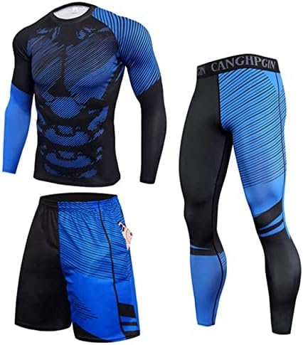 Sinzelimin 3pcs Muška kompresija Trenutna odjeća dugih rukava Hlače hlače hlače hlače za fitness sportske