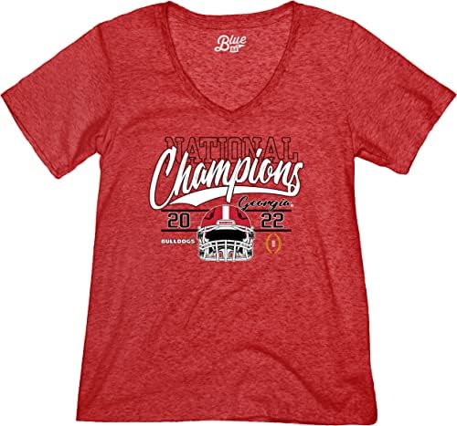 Plava 84 ženska NCAA zvanično licencirana Georgia Bulldogs national Champs Triblend majica 2022-2023 kaciga Crvena