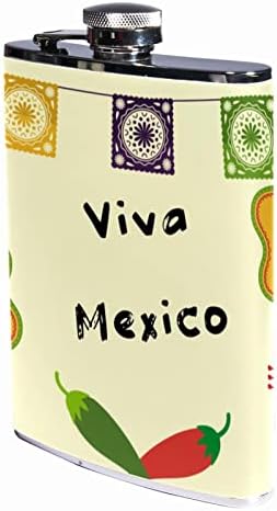 Tikvica, tikvice za piće za muškarce, tikvice za piće za žene, tikvica za kuk, 8 oz, Viva Mexico Style
