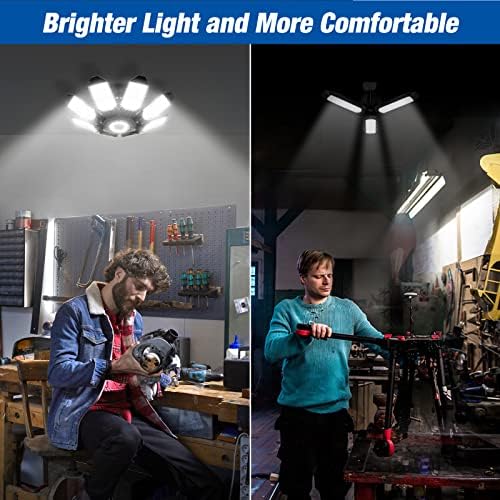 SDAIV LED garažna svjetlost svjetla svjetla sa 8 + 1 sklopivi paneli, 200W 6500K E26 / E27 baza univerzalna,