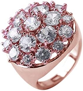 Love Wedding Band Women Diamond Round Super Sparkull cirkonijski prstenski nakit angažirani prsten muški